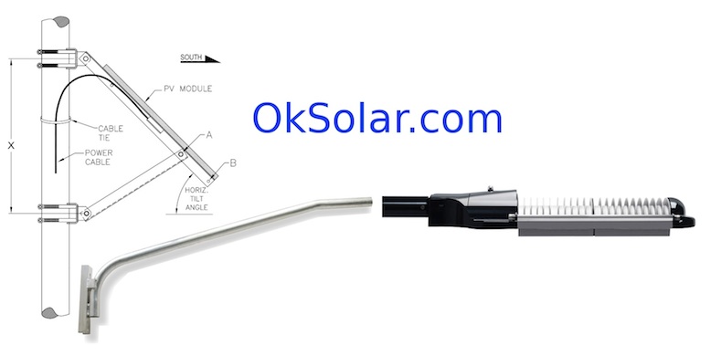 Solar Powered LED Parking Lot Light